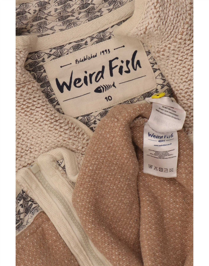 Weird Fish Ženska gornja jakna trenirke UK 10 Mala bež pamuk