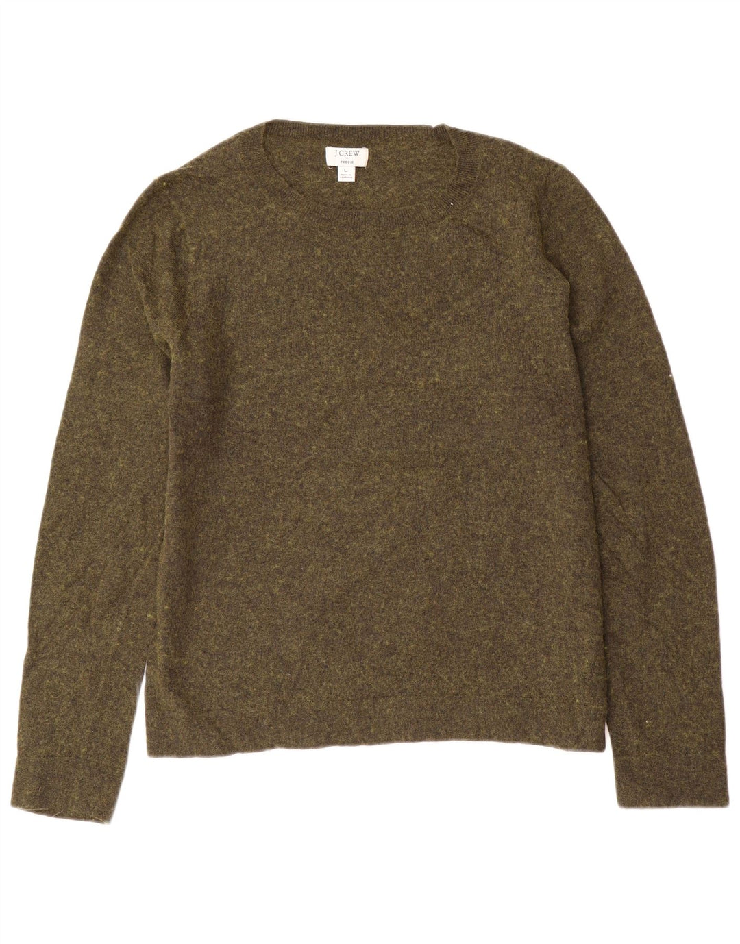 J. CREW Ženski pulover Teddie s veznim izrezom UK 16 Velike zelene fleke