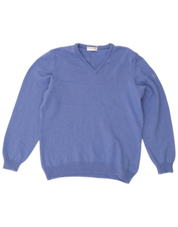 LYLE & SCOTT Ženski džemper s V-izrezom za golf UK 16 Veliki plavi vuneni