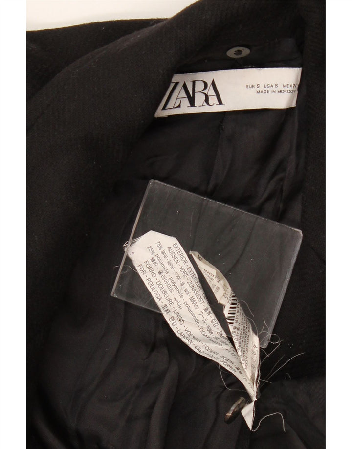 ZARA ženski kaput UK 10 Mali crni vuneni