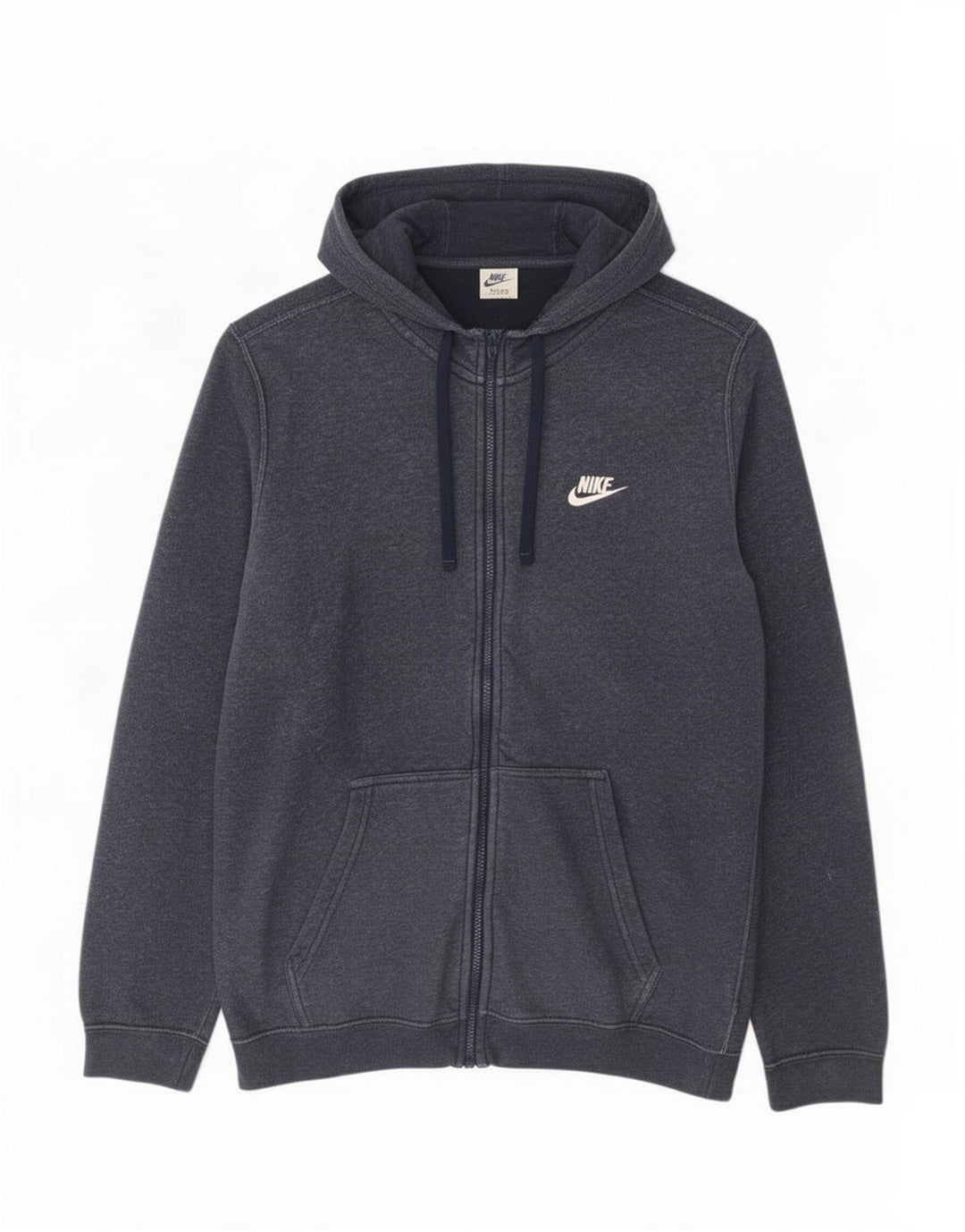 Nike muški pulover s kapuljačom na patentni zatvarač srednje tamnoplavi pamuk