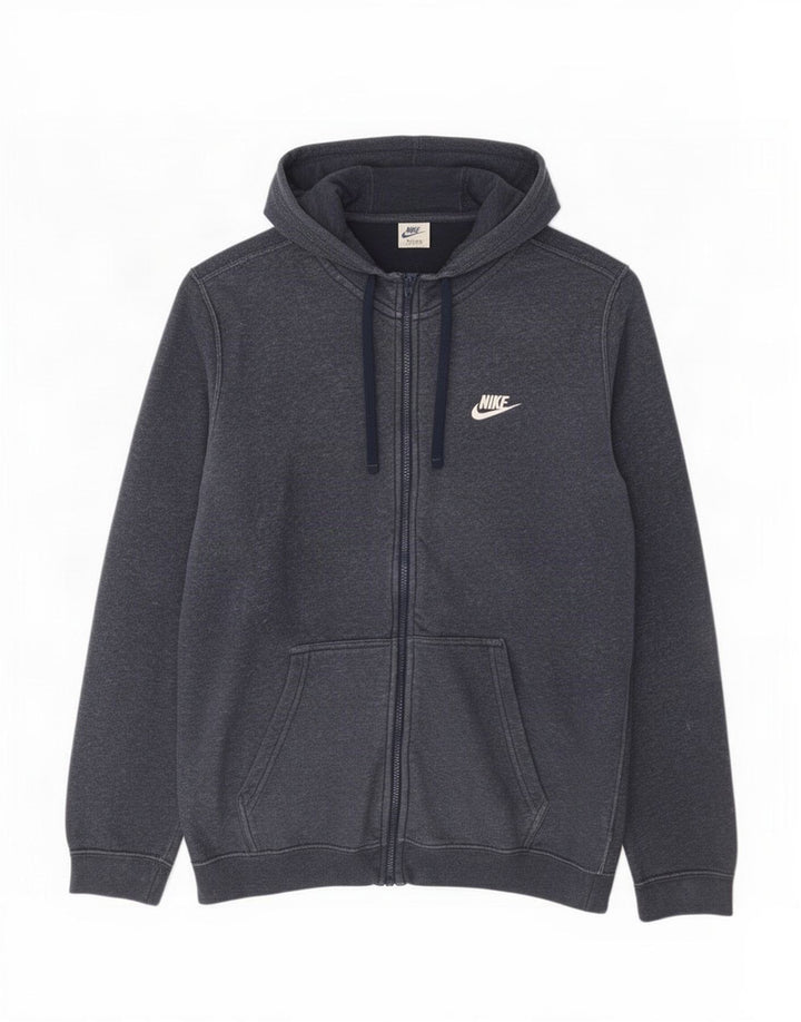 Nike muški pulover s kapuljačom na patentni zatvarač srednje tamnoplavi pamuk
