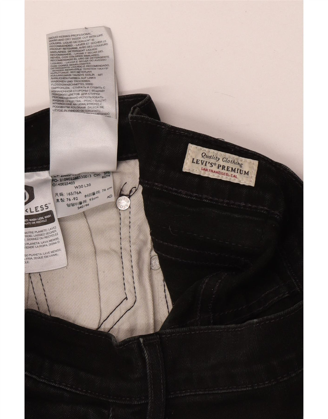 Levi's muške uske traperice W30 L30 crni pamuk