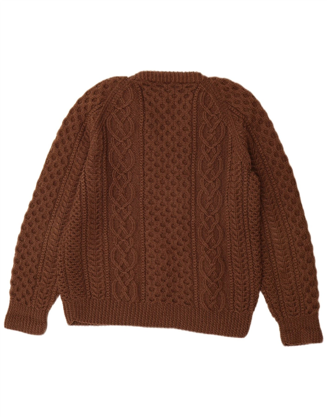 VINTAGE ženski džemper s V-izrezom UK 14 Veliki smeđi