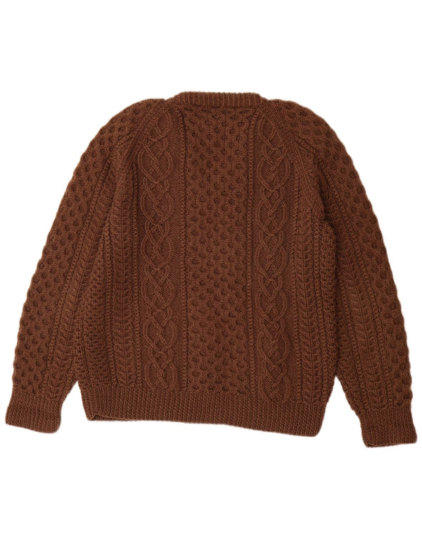 VINTAGE Womens V-Neck Jumper Sweater UK 14 Large Brown