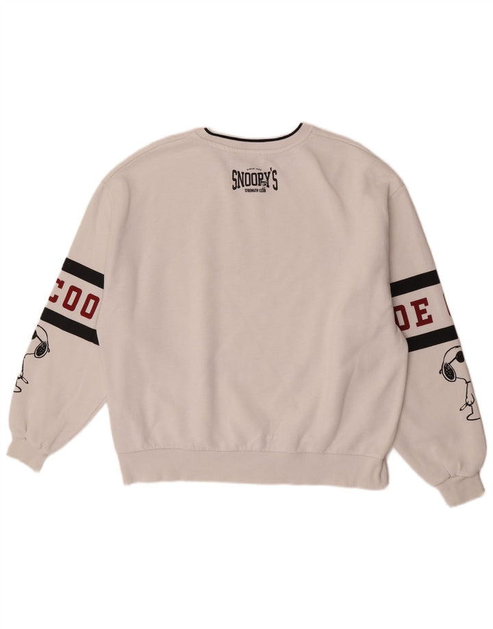 Pull & Bear muška majica s kikiriki grafičkim džemperom srednje bijele boje