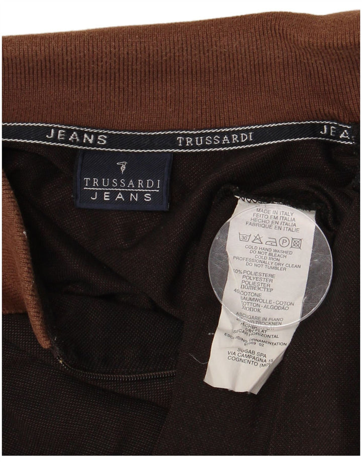 Trussardi Jeans muška polo majica srednje crne boje od poliestera