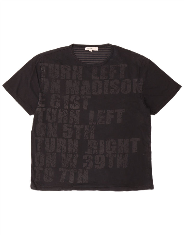 CALVIN KLEIN Muška grafička majica kratkih rukava XL crni pamuk