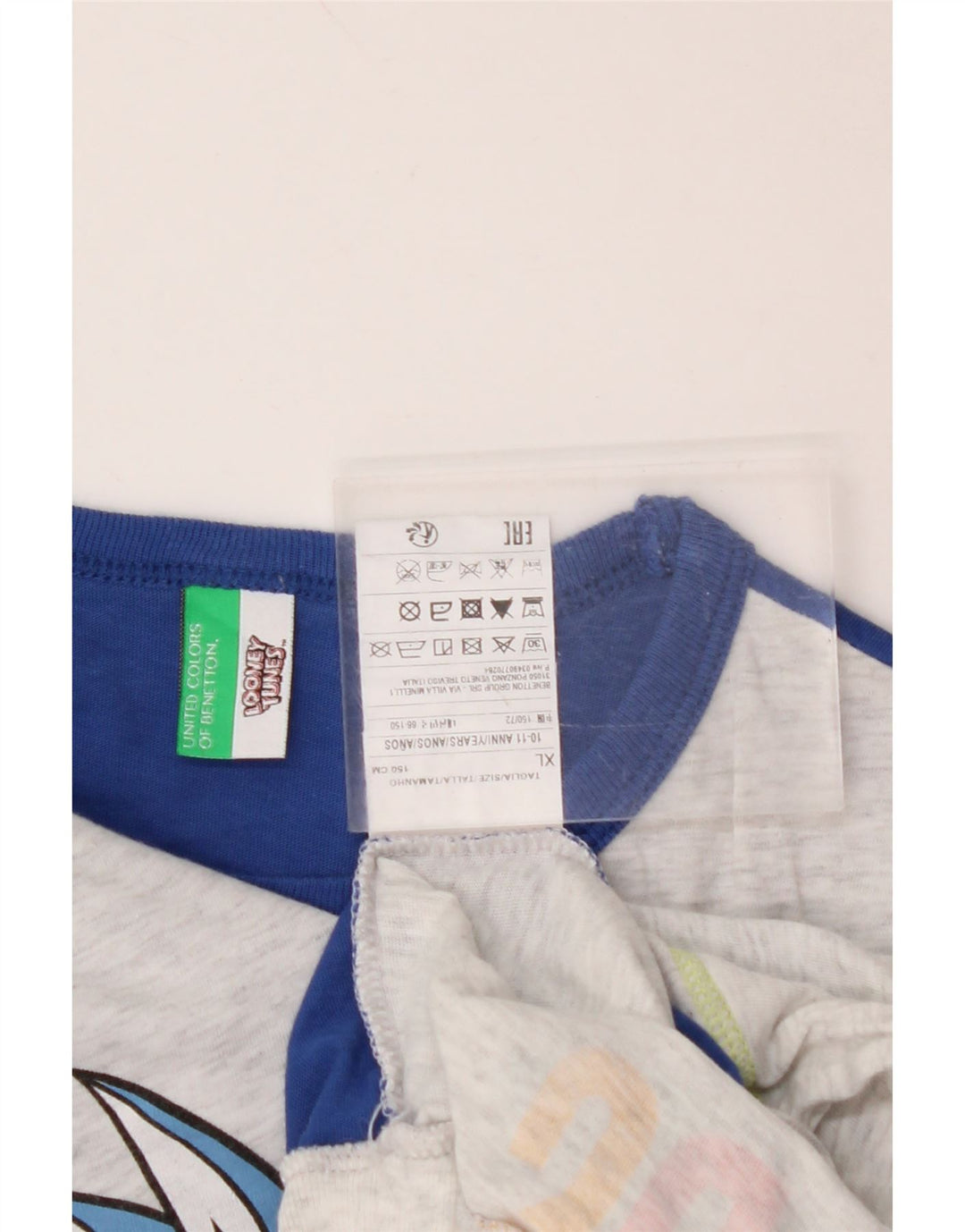 BENETTON Boys Looney Tunes pulover s okruglim izrezom 10-11 godina XL siva