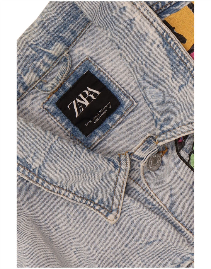 Zara muška traper jakna s oskudnim grafičkim motivima UK 42 XL plava