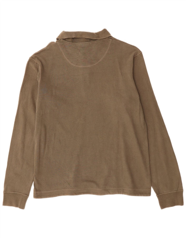 TIMBERLAND Muška polo majica dugih rukava standardnog kroja, srednji kaki pamuk