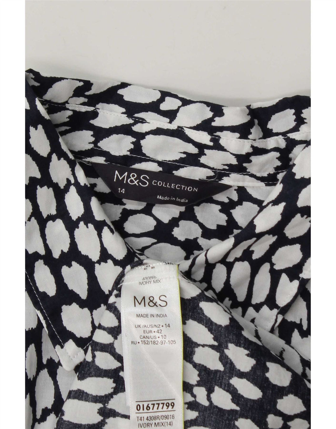 Marks & Spencer ženska košulja UK 14 Pamuk s velikim bijelim točkama