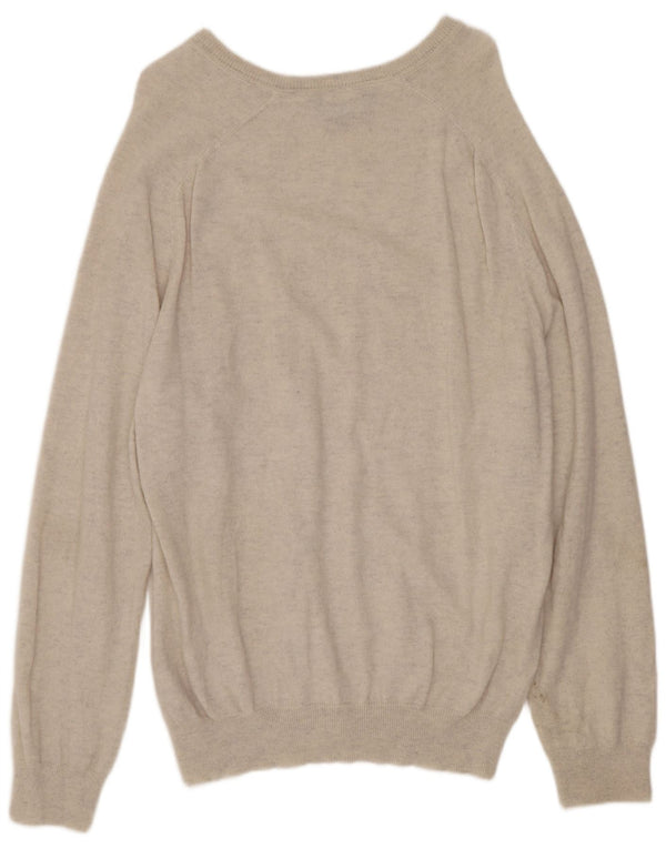 CREW CLOTHING Muški džemper s V-izrezom 2XL bež pjegava merino vuna