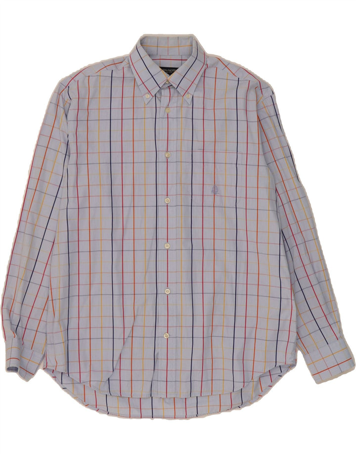 MARINA YACHTING Mens Shirt Size 40 Medium Blue Check Cotton Vintage Marina Yachting and Second-Hand Marina Yachting from Messina Hembry 