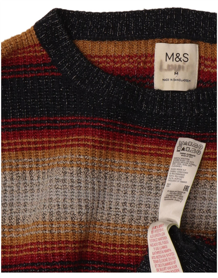 Marks & Spencer muški džemper s okruglim izrezom srednjih višebojnih pruga
