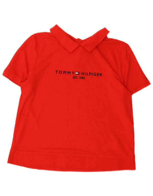 Tommy Hilfiger ženska polo majica s grafičkim motivima UK 14 veliki crveni pamuk