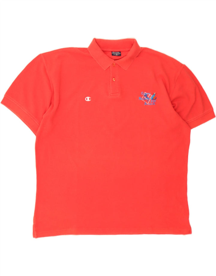 CHAMPION Mens Polo Shirt 2XL Red Cotton Vintage Champion and Second-Hand Champion from Messina Hembry 