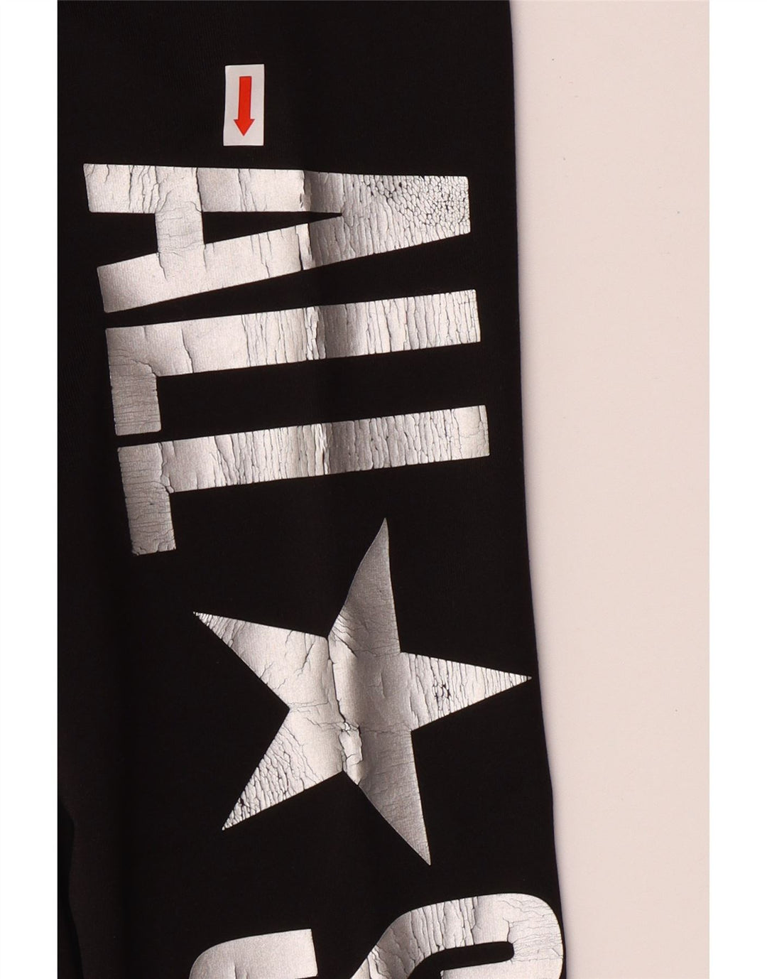 CONVERSE Girls Graphic Leggings 12-13 Years Large  Black Polyester