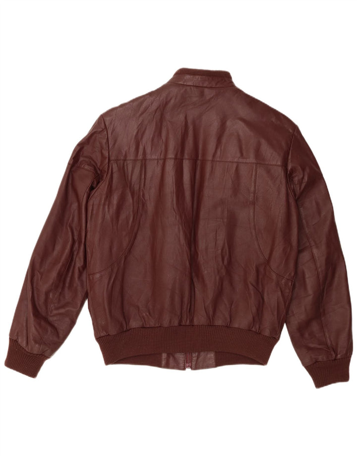 Vintage ženska bomber kožna jakna IT 54 2XL tamnocrvena koža