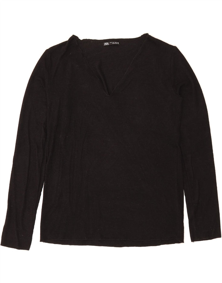 ZARA Womens V-Neck Jumper Sweater UK 16 Large Blue Vintage Zara and Second-Hand Zara from Messina Hembry 