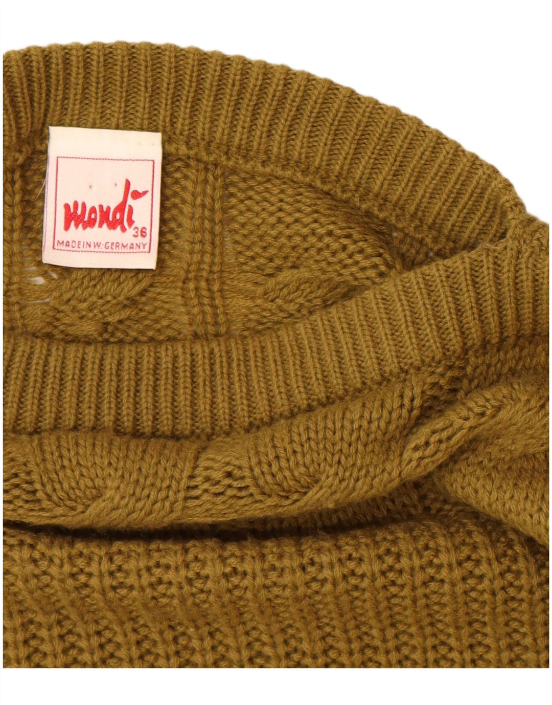 MONDI ženski veliki džemper s morskim izrezom EU 36 mali kaki vuneni