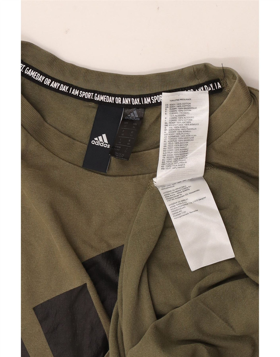 Adidas muška majica s grafičkim motivima, srednji kaki pamuk