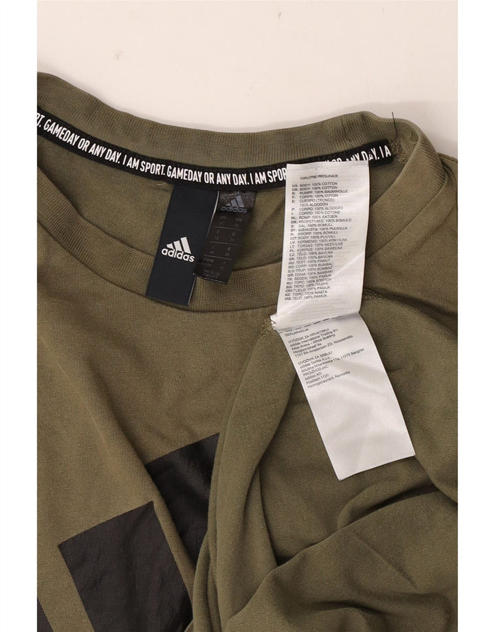 Adidas muška majica s grafičkim motivima, srednji kaki pamuk