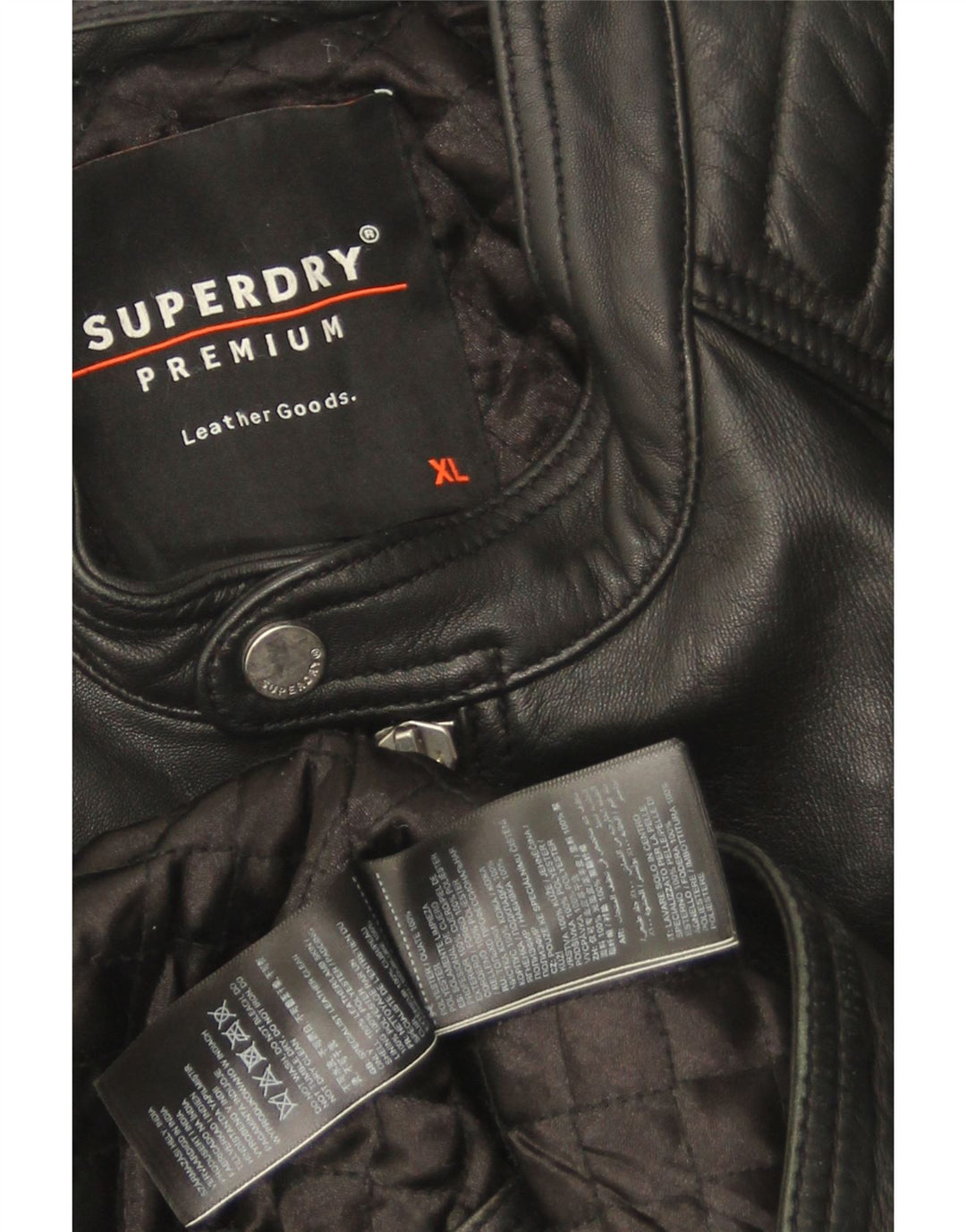 Superdry muška kožna biciklistička jakna UK 42 XL crna