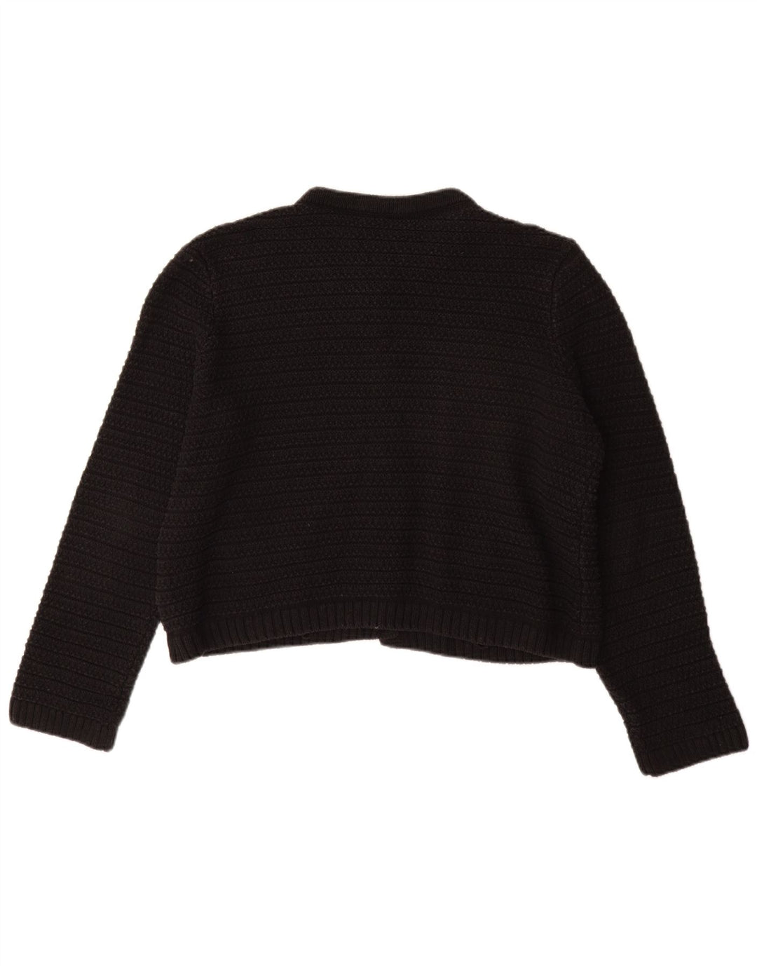 Marks & Spencer ženski kardigan pulover UK 14 Srednji crni pamuk