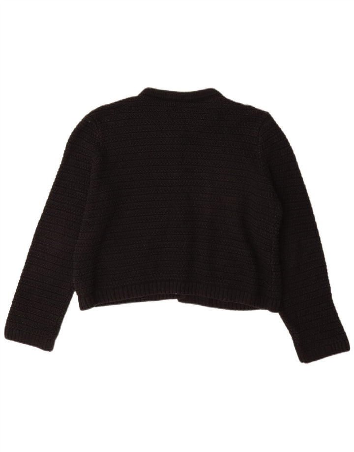 Marks & Spencer ženski kardigan pulover UK 14 Srednji crni pamuk