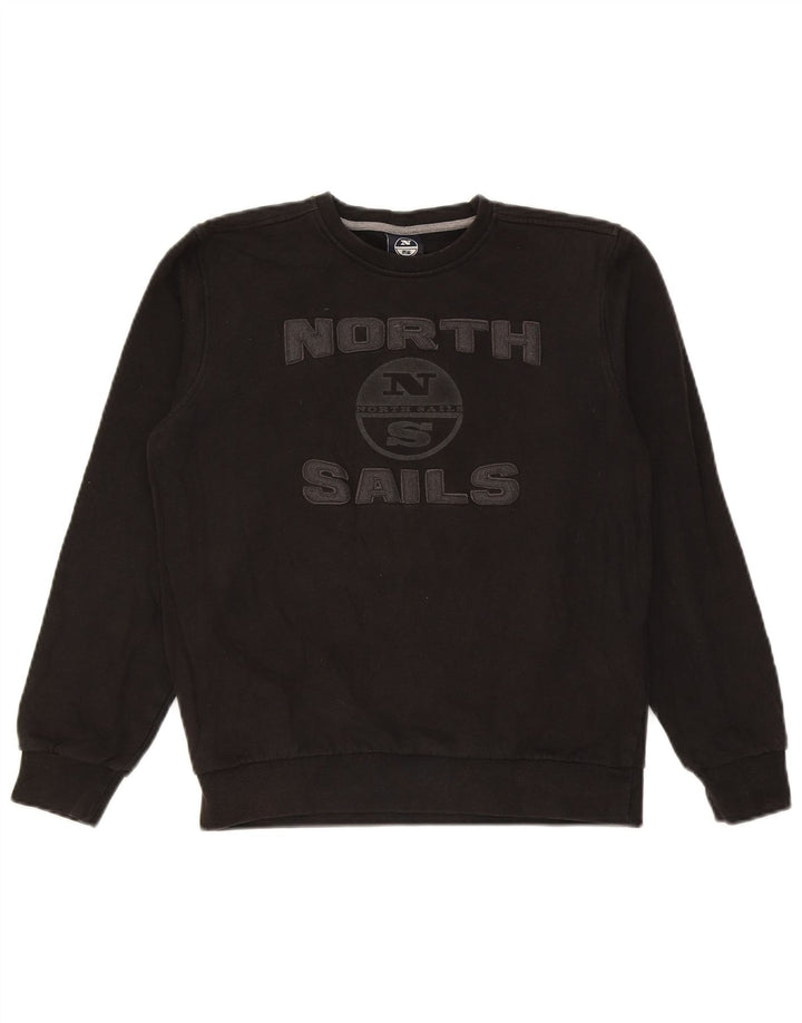 North Sails Boys Graphic Sweatshirt Džemper 13-14 godina crni pamuk
