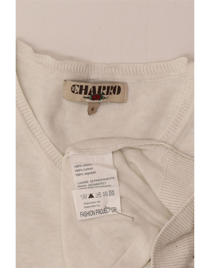 Charro muški džemper s V-izrezom Mali bijeli pamuk