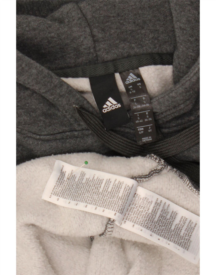 ADIDAS Ženska majica s kapuljačom s kapuljačom UK 8/10, mali sivi pamuk