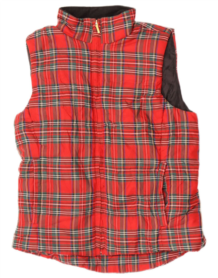 Chaps Ženska podstavljena jakna UK 14 Medium Red Check Poliester