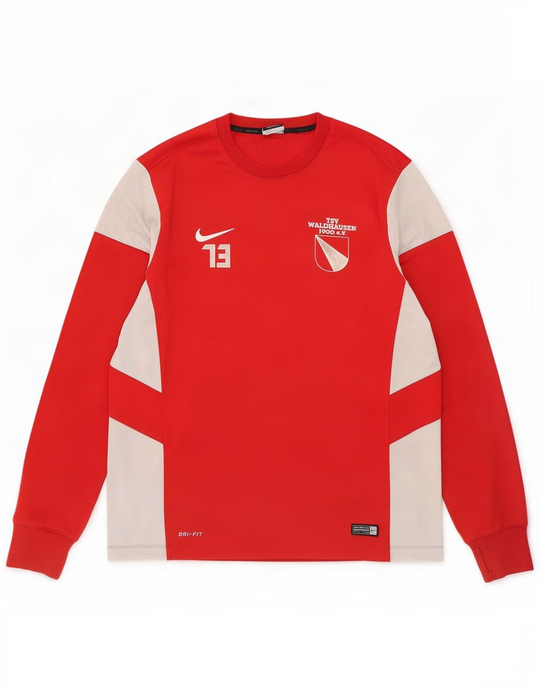 Nike muška Dri Fit grafička majica dugih rukava, veliki crveni poliester u boji