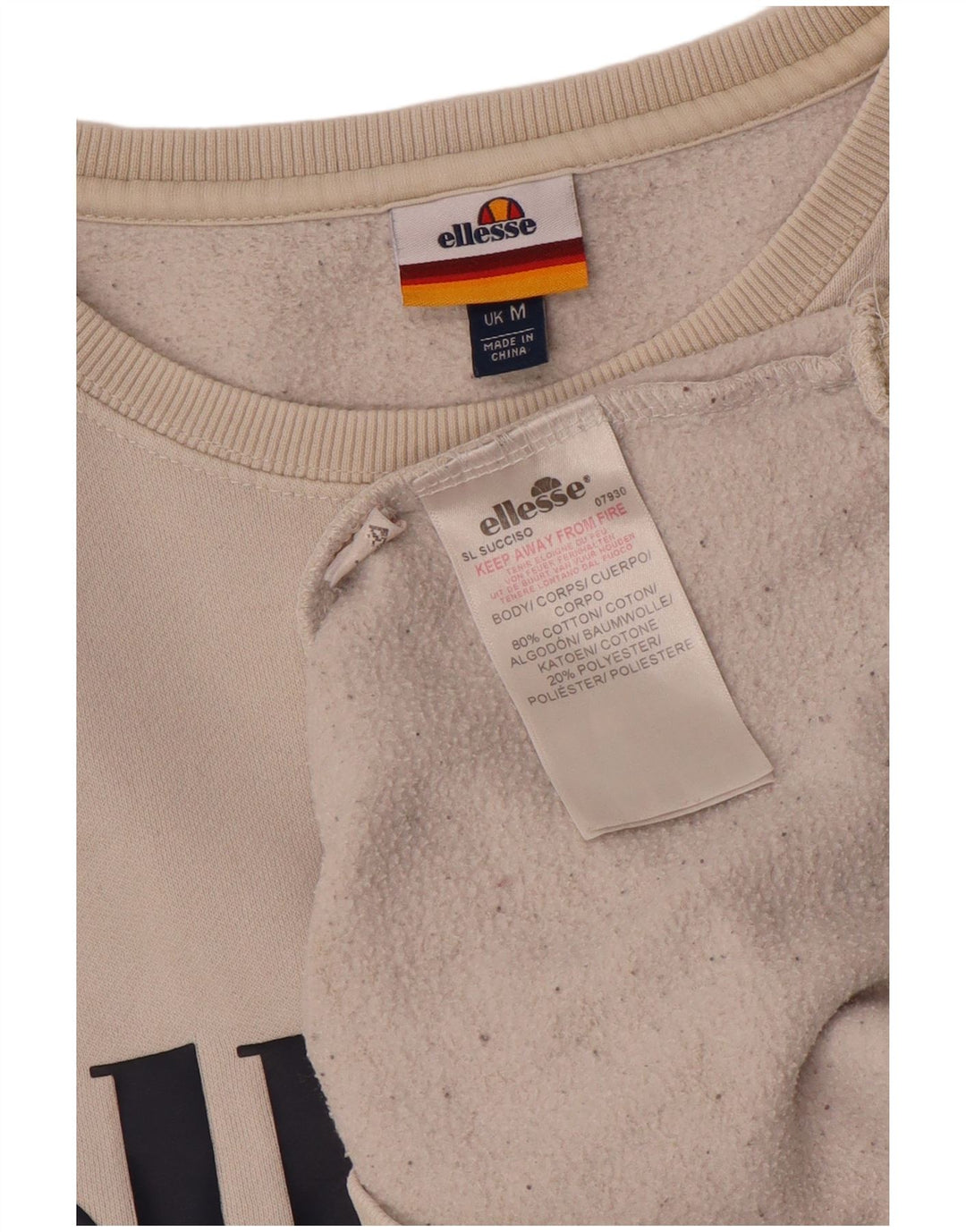 Ellesse Ženski džemper s grafičkim motivima UK 14 Srednje bijeli pamuk