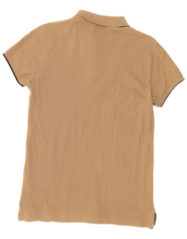 Muška uska polo majica Massimo Dutti, srednje bež pamuk