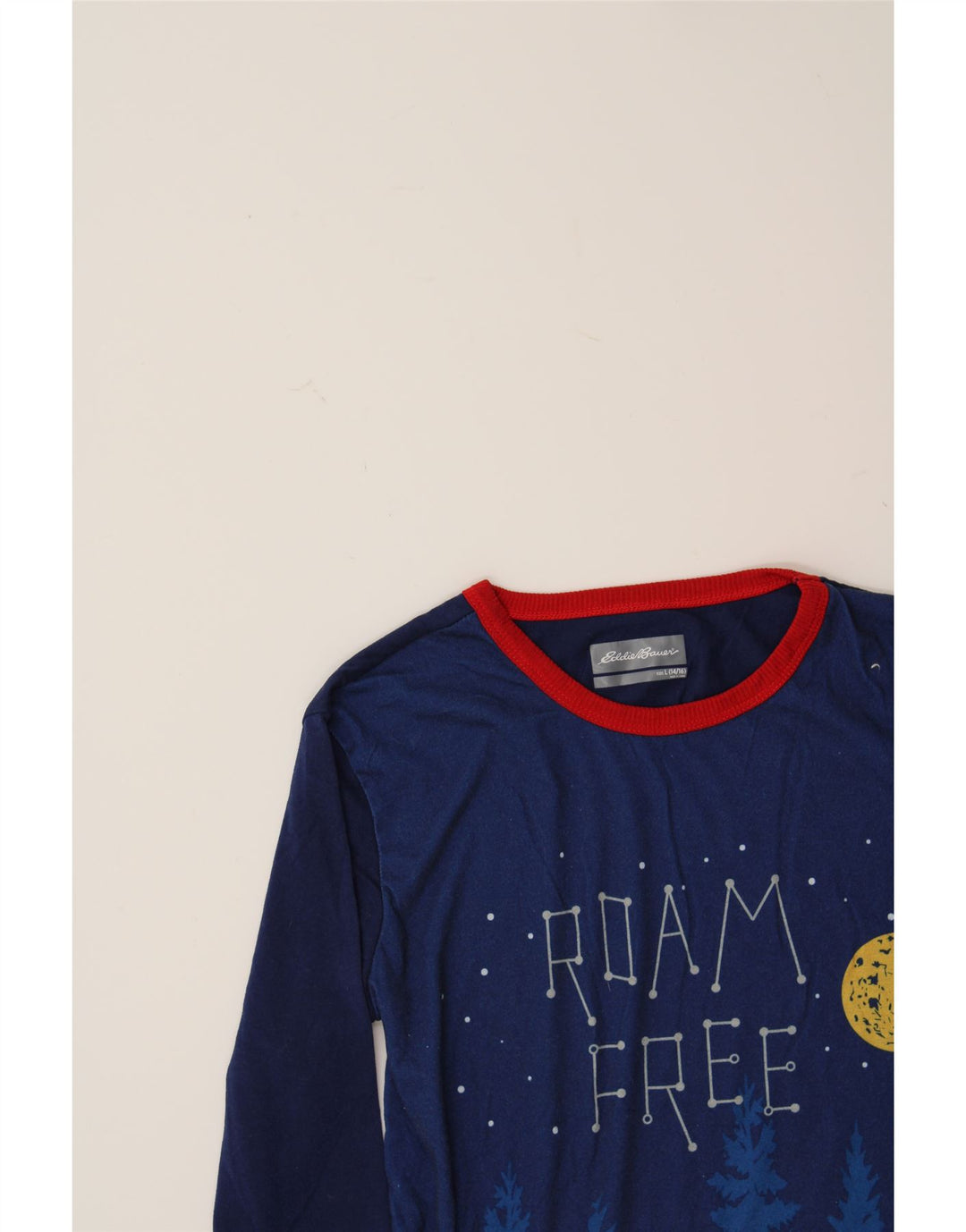 EDDIE BAUER Boys Graphic Top Long Sleeve 14-15 Years Large Navy Blue Vintage Eddie Bauer and Second-Hand Eddie Bauer from Messina Hembry 
