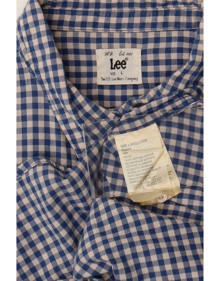 LEE muška košulja Large Blue Gingham pamuk