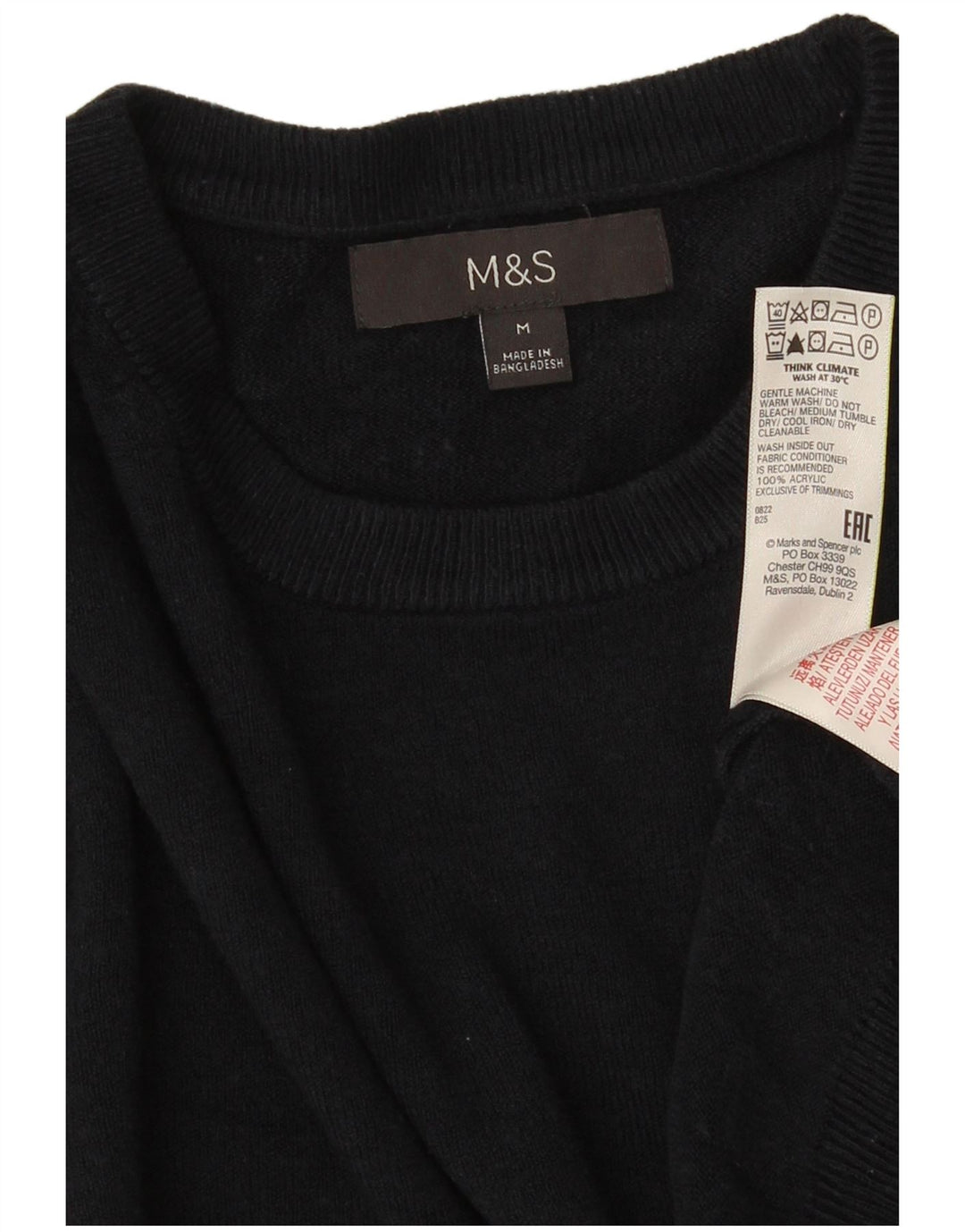 MARKS & SPENCER Muški džemper s okruglim izrezom Srednji tamnoplavi akril