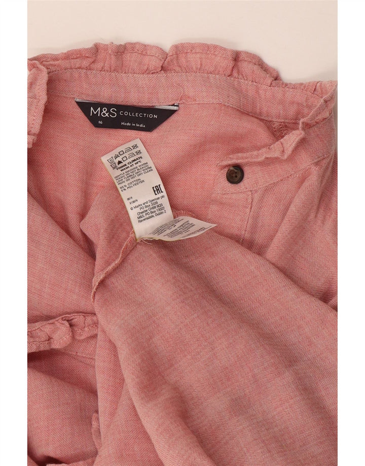 Marks & Spencer ženska pulover majica s volanima UK 16 velika ružičasta