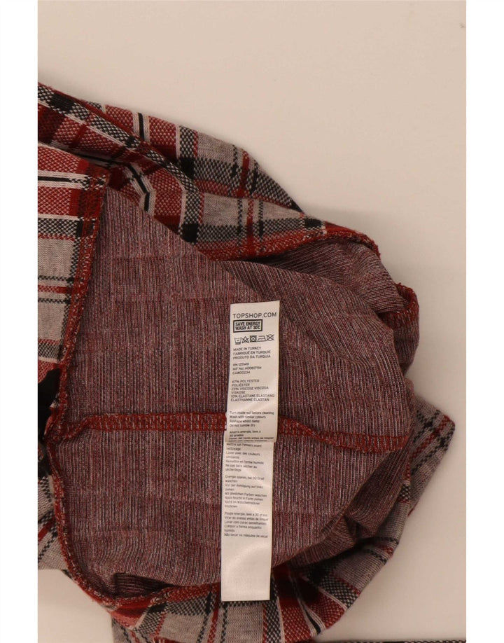Topshop ženske grafičke tajice UK 8 mali crveni karirani poliester