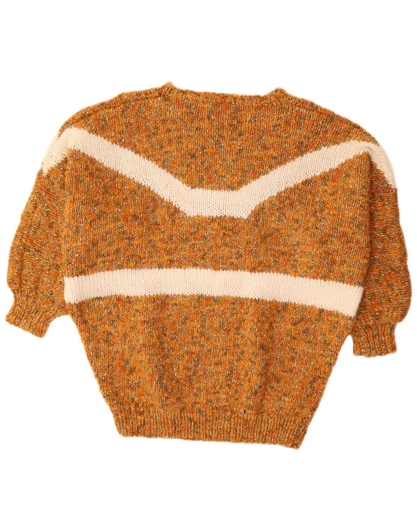 VINTAGE Womens Oversized Crew Neck Jumper Sweater UK 18 XL Orange