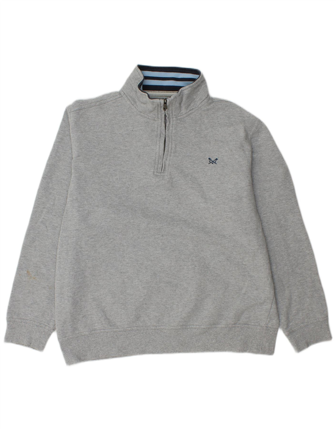 CREW CLOTHING Ženska majica s izrezom s patentnim zatvaračem UK 20 2XL Sivi pamuk