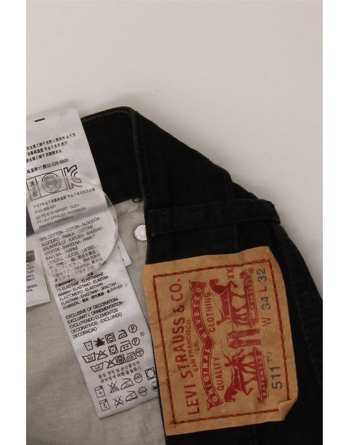 LEVI'S muške 511 uske traperice W34 L32 crni pamuk