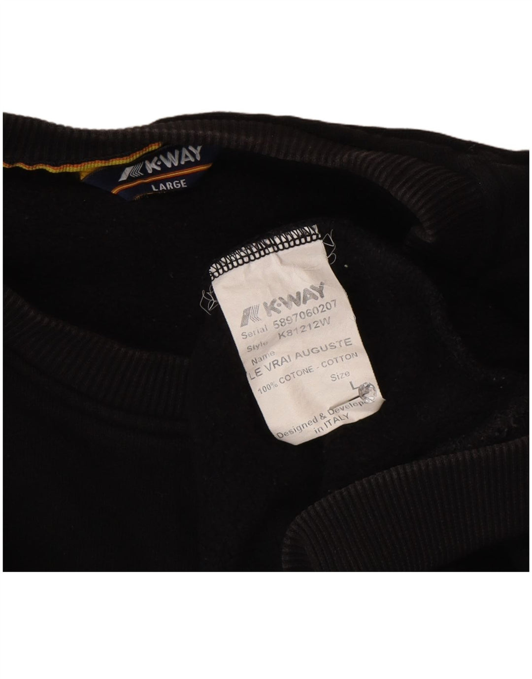 Veliki crni pamučni muški džemperi K-Way