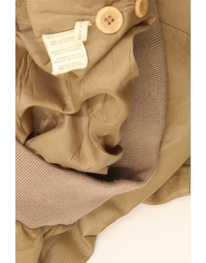 Vintage muška kožna bomber jakna UK 42 XL bež