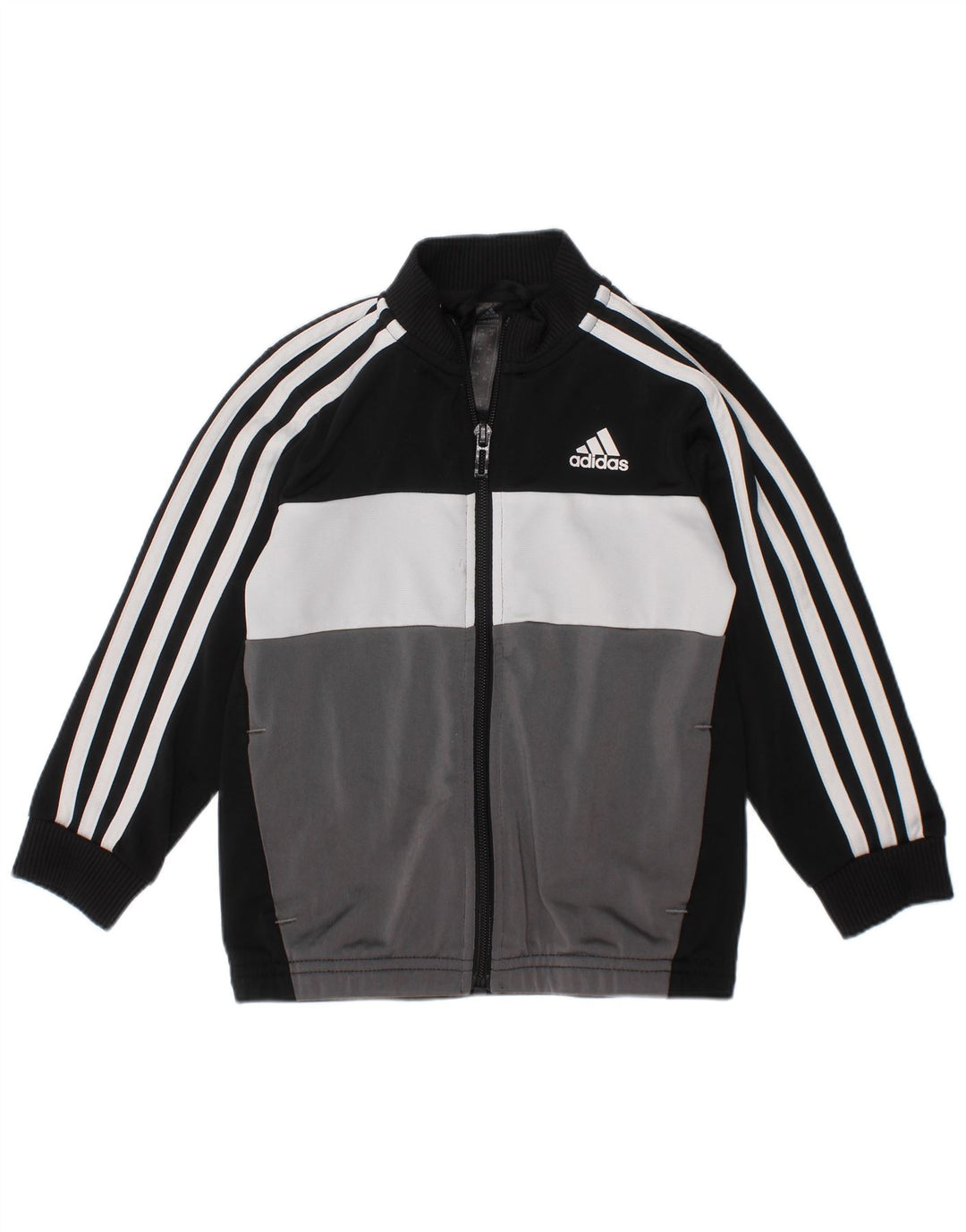 Gornja jakna od trenirke Adidas za dječake 3-4 godine, crna poliesterska boja