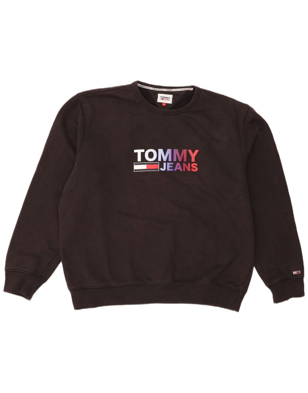 Tommy Hilfiger muški džemper s grafičkim motivima 2XL crni pamuk