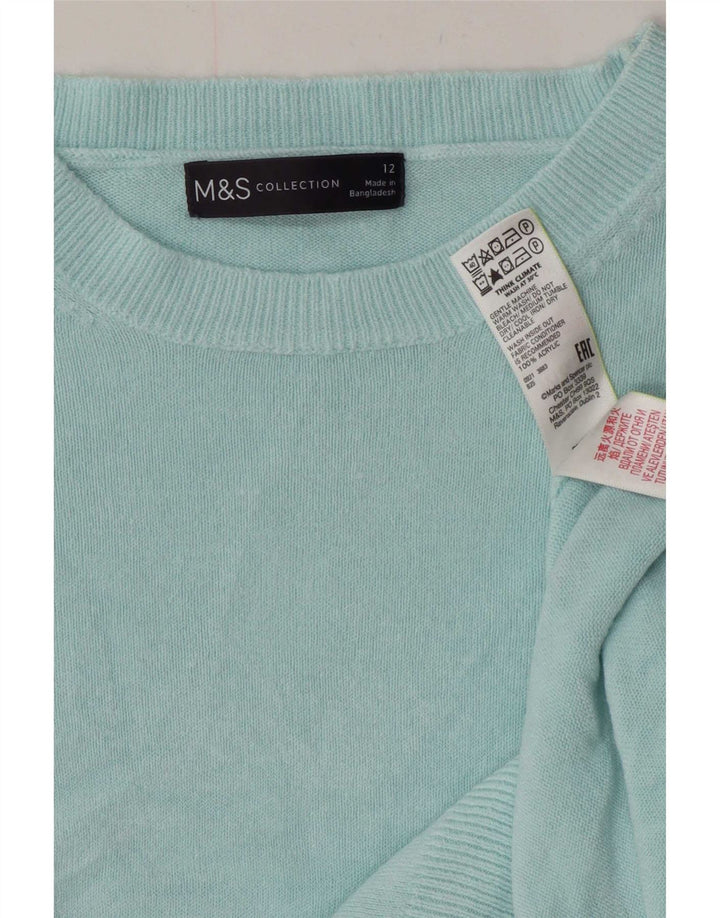 Marks & Spencer ženski džemper s okruglim izrezom UK 12 srednje tirkizne boje
